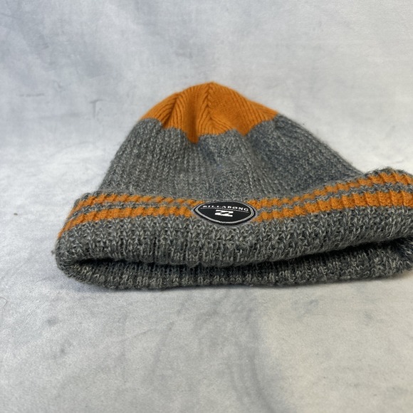 Billabong Knit Beanie Skate Surf Biker Punk Gotcha Rusty OP 90s Y2K Gray Orange - Picture 2 of 10